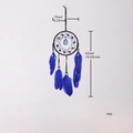Dettaglio dell'acchiappasogni Evil Eye fatto a mano con diametro 16cm e lunghezza di 42cm - 13cm / MS9415 Cornice Rotonda Blu