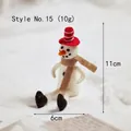 Handmade wool felt snowman figurine No. 15 with red striped hat and brown scarf, 11cm - Style 15-Mini Carrot Nose Snowman (11cm)