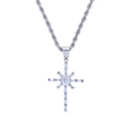 Ciondolo a stella hip hop in finitura argento con scintillanti pietre di zircone - 61cm / Argento