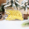 Golden reindeer ornaments in a set for Christmas tree decoration with metallic finish - Set of 6 / Gold