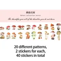 Creative Mushroom Garden PET stickers for DIY scrapbooking including 40 retro pieces - Mushroom Manor / 40 Pieces