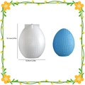 Knitted texture Easter egg silicone mold and blue resin sample with 10.1cm height scale - Large (10.1x8.24cm)