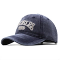 Berretto vintage in denim lavato blu navy con ricamo GELES 1994 e design classico a 6 pannelli - Regolabile / Blu Navy Lavato
