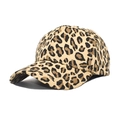 Dettaglio del cappellino da baseball in cotone leopardato con visiera curva e tela - Regolabile (56-60cm) / Leopardo Cammello