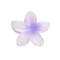 Large purple gradient plumeria hair claw clip with translucent floral petal design - Violet - 8cm