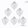 Set di 6 decorazioni natalizie a forma di cuore trasparente con tappi argentati - Cuore Trasparente / Set da 6