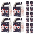 Set di scatole regalo di Natale blu con motivi pupazzo di neve e testo auguri - Blu