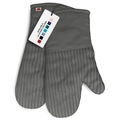 Guanti da forno grigi in silicone antiscivolo con fodera in cotone resistente al calore - Pezzo Singolo / Grigio