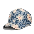 Casquette de baseball à imprimé léopard et motif floral bleu denim vintage - Bleu Foncé Fleuri Léopard Style (B)
