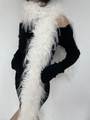 Lange witte imitatiebont sjaal voor dames met dikke pluche textuur en zachte warmte - 180cm / Wit
