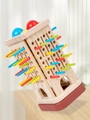 Montessori wooden puzzle toy with colorful sticks and spheres for early learning - 3-in-1 Stick Drawing Game (Small)