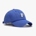 Classic royal blue cotton baseball cap featuring cream embroidered P letter patch - Adjustable / Sky Blue