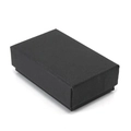 Scatola regalo rettangolare nera minimalista per gioielli e collane su sfondo bianco - Nero