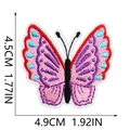 Detailed view of colorful butterfly embroidery patch with precise size measurements - Red Pink Purple Blue Butterfly (C19HD-088-45)