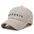 Beige baseball cap with blue 3D embroidered letters in a vintage washed twill cotton - Adjustable / Light Beige Blue Embroidery