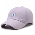 Quilted baseball cap in light purple featuring bird embroidery and logo patch - Adjustable / Purple