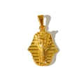 Gros plan du poinçon 18KGP au dos d'un pendentif tête de pharaon en finition dorée - GW01-Pharaon Égyptien-Or
