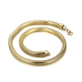 Polished gold stainless steel snake bone chain necklace in a minimalist circular layout - 6mm Width 50cm Length / Gold