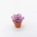 Miniature purple succulent plant in a small orange-brown pot for dollhouse decor - 13mm*23mm / Yellow Pot Purple Water Lily