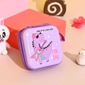 Violetter Dinosaurier-Geldbeutel und Kopfhörer-Aufbewahrungsbox mit Rock-Star-Design - Lila Dinosaurier