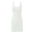 Vestido ajustado de punto acanalado blanco sin mangas con cuello redondo y ajuste ceñido - S / Blanco