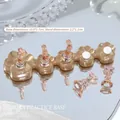 Detail of aurora cat paw nail display stand with dimensions 10.9x2.7cm and resin holders - 1 Base + 5 Nail Holders / Aurora Yellow