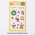 Simpatici adesivi natalizi in PET con Babbo Natale e pinguino per decorazioni fai-da-te - Adesivi Animali di Natale A