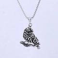 Collana con ciondolo totem corvo aquila in acciaio inossidabile finitura argento - Stile Corvo Nodo Celtico (F0307)