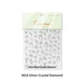 3D silver bowknot nail art stickers with white pearls for manicure decoration - to4818 Silver Crystal Diamond