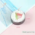 Realistic PVC sushi maki roll keychain pendant with rice and seaweed detail 3.5cm - Round Sushi Roll (No Hook)