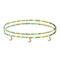 Détail de chaîne de taille bohème avec perles jaunes et trois pendentifs lune dorée - #4 Style Lune