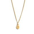 Gold stainless steel necklace featuring an oval pendant with an engraved letter Z design - Necklace + Pendant Z