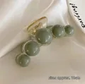 Pinza per capelli grande 10cm con perle verde erba per capelli folti, stile quadrato - Grande Verde 10 Cm / Sacchetto OPP Singolo