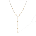 Collana a Y in acciaio placcato oro 18K con ciondoli geometrici a forma di cuore e barra - Stile a Cuore (24772)