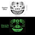 Luminous Halloween mouth tattoo stickers with glowing green spider and teeth designs - Crack Eyeball (HY-009)