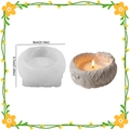 Goldfish silicone mold for DIY candle making with 3D scale relief texture and gray finish - Round Fish Scale Texture Candle Holder Mold