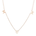 French vintage MOM letter pendant necklace in rose gold finish with minimalist chain - Rose Gold (KN236019-KLX)