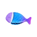 Brocha de maquillaje sirena con mango de escamas degradado azul violeta y cerdas suaves - Pequeño / Degradado De Púrpura A Azul
