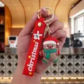 Gingerbread man Christmas keychain with red silicone lanyard and holiday details - Christmas Gingerbread Man-1