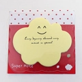Yellow cloud shaped sticky note with a smiley face and motivational English quote - Cloud