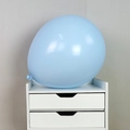 Single light blue round latex balloon on a white drawer for party decoration - 18 Inch Macaron Blue