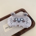 Cute acetate cat hair claw clip in beige grey marble finish for women's hair styling - Grey Little Mouse