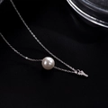Elegant S925 silver necklace with a round white pearl and zircon letter A pendant - Letter Y