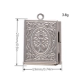 Silver 316L stainless steel book locket pendant with Tree of Life relief and dimensions - Square Style G Pine Tree 23*19mm