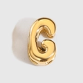 Polished gold bubble letter G bead charm for DIY jewelry making - Letter G / Gold