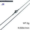 Sleek black titanium steel snake chain necklace 500x1mm size with secure clasp - Black 500x1mm(KN203651-Z)
