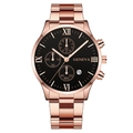 Black Dial Rose Gold Hands Rose Gold Band (Fork End)