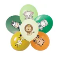 Detail of colorful latex balloons with cute safari animals for kid birthday party decor - Cartoon Animal Balloons