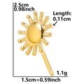 Technical drawing showing dimensions and weight of the gold sunburst hoop earring accessory - Sun Flower Shape (D21) / Gold