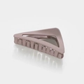 Minimalist triangle hair claw clip in matte dusty rose finish, made in Korea - Light Purple